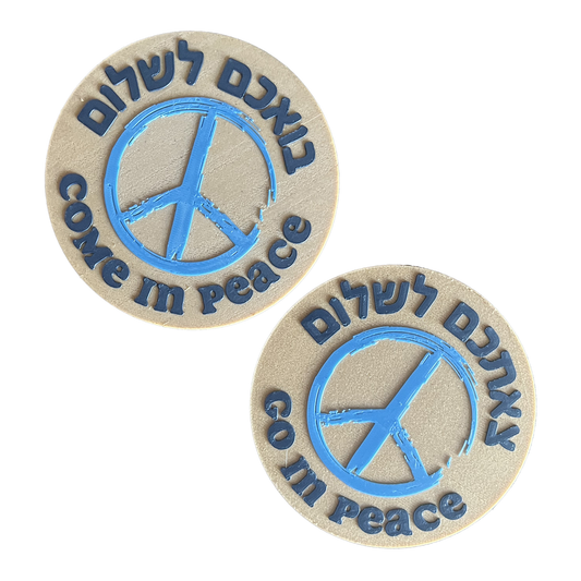 Come in Peace / Go in Peace magnetic signs